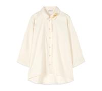 Oltre, ,Blouses & Shirts ,Donna ,Bianco ,M Camicia in misto viscosa con spilla in metallo