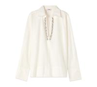 Oltre, ,Blouses & Shirts ,Donna ,Bianco ,S Camicia di Cotone con Cristalli