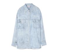 Oltre, ,Blouses & Shirts ,Donna ,Blu ,L Camicia oversize in raso effetto denim