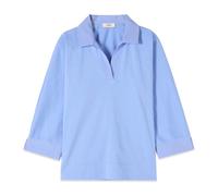 Oltre, ,Blouses & Shirts ,Donna ,Blu ,S Polo T-shirt con Dettagli in Popeline