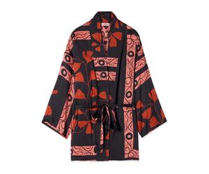 Oltre, ,Blouses & Shirts ,Donna ,Nero ,L/XL Viscose Satin Kimono