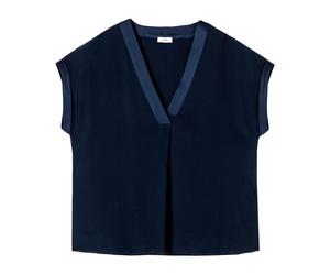 Oltre - Blusa Bi-materiale con Maniche a Kimono - - Blouses & Shirts - Donna - Blu - S