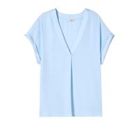 Oltre - Blusa in crêpe di viscosa con scollo a V - - Blouses & Shirts - Donna - Blu - XS