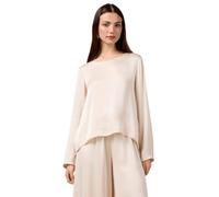 Oltre: Blusa Maniche Lunghe in Raso di Viscosa Bianco. 42 Stagione Primavera Estate 2025.