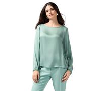 Oltre: Blusa Maniche Lunghe in Raso di Viscosa Verde Acqua. 50 Stagione Primavera Estate 2025.
