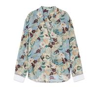 Oltre - Camicia fantasia con dettaglio gioiello - - Blouses & Shirts - Donna - Blu - L