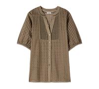Oltre - Camicia in cotone traforato - - Blouses & Shirts - Donna - Verde - M