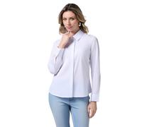 Oltre: Camicia in Popeline con Bottone Gioiello Bianco. 44 Stagione Primavera Estate 2025.
