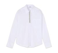 Oltre - Camicia in Popeline con Ricamo di Gioielli - - Blouses & Shirts - Donna - Bianco - 2XL