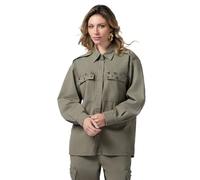 Oltre: Camicia Oversize con Applicazioni Verde Militare. 40 Stagione Primavera Estate 2025.