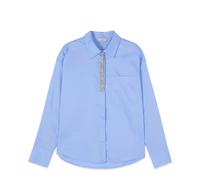 Oltre - Camicia Popeline con Ricamo di Gioielli - -Blouses & Shirts -Donna -Blu -XL