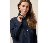 Oltre Denim Shirt With Micro Crystals Blue Taglia: 38 | Magliette intime Outlet | Donna | Blu