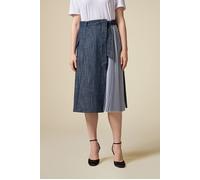 Oltre Flared Denim Skirt With Pleated Detail Blue Taglia: 40 | Gonne di jeans Outlet | Donna | Blu