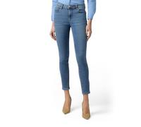 Oltre: Jeans Skinny con Bottone Gioiello Azzurro. 50 Stagione Primavera Estate 2025.