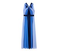 Oltre - Long Color Block Dress - - Dresses - Donna - Blu - L