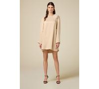 Oltre Long-sleeved Satin Dress Beige Taglia: 48 | Abiti Mini Outlet | Donna | Marrone