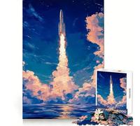 Oltre l'orizzonte︰ Puzzle da 1000 pezzi "Razzo verso le stelle" per adolescenti, esercizio mentale, svago rilassante, bordi definiti, regalo di Natale (50x75cm)