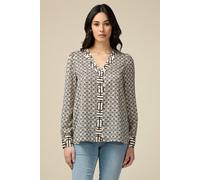 Oltre Optical Patterned Satin Shirt White Taglia: 42 | Cappotti Outlet | Donna | Bianco