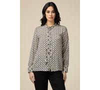 Oltre Optical Satin Shirt With Bow White Taglia: 42 | Cappotti Outlet | Donna | Bianco