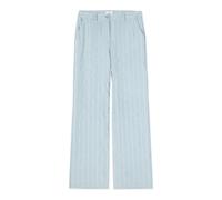 Oltre - Pantaloni Palazzo a Righe con Effetto Crinkle - - Trousers - Donna - Blu - M