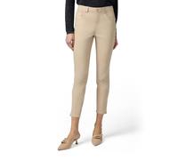 Oltre: Pantaloni Skinny in Cotone e Tencel con Bottone Gioiello Beige. 52 Stagione Primavera Estate 2025.