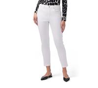 Oltre: Pantaloni Skinny in Cotone e Tencel con Bottone Gioiello Bianco. 50 Stagione Primavera Estate 2025.