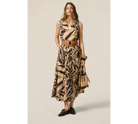 Oltre Patterned Poplin Dress Beige Taglia: 36 | Abiti Midi Outlet | Donna | Marrone