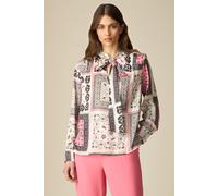 Oltre Patterned Satin Blouse White Taglia: 40 | Cappotti Outlet | Donna | Bianco
