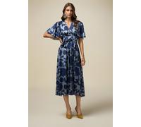 Oltre Patterned Satin Midi Dress Blue Taglia: 40 | Abiti Midi Outlet | Donna | Blu