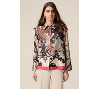 Oltre Patterned Satin Shirt Beige Taglia: 36 | Maglie a manica lunga Outlet | Donna | Marrone