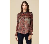 Oltre Patterned Satin Shirt Brown Taglia: 40 | Magliette intime Outlet | Donna | Marrone