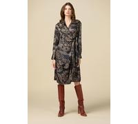 Oltre Patterned Satin Wraparound Dress Grey Taglia: XL | Abiti in T-Shirt Outlet | Donna | Grigio