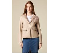 Oltre Short Pea Coat With Jumbo Brooch Natural Taglia: 52 | Outlet | Donna | Bianco