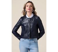 Oltre Short Perforated Jacket Blue Taglia: 42 | Giacche di pelle Outlet | Donna | Blu