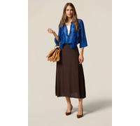 Oltre Silk Blend Shirt With Ruffle Blue Taglia: 44 | Magliette intime Outlet | Donna | Blu
