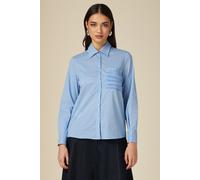 Oltre Striped Shirt With Pleated Breast Pocket Blue Taglia: 48 | Outlet | Donna | Blu