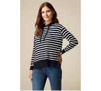 Oltre Striped Sweater With Lace At The Hem Blue Taglia: M | Felpe con cappuccio Outlet | Donna | Blu