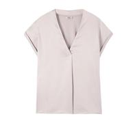 Oltre - T-shirt bicolore con scollo a V - - Blouses & Shirts - Donna - Beige - S