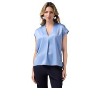 Oltre: T-Shirt bimaterica Scollo a V Azzurro. L Stagione Primavera Estate 2025.