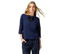 Oltre: T-Shirt in Jersey Patch in Paillettes Blu. L Stagione Autunno Inverno 2025