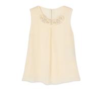 Oltre - Top in seta/viscosa con applicazioni - - Tops - Donna - Bianco - M