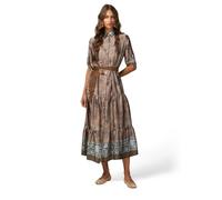 Oltre: Vestito Chemisier in Raso Fantasia Beige. 50 Stagione Autunno Inverno 2024