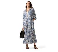 Oltre: Vestito Chemisier Lungo in Cotone Fantasia Azzurro. 46 Stagione Primavera Estate 2025.