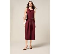 Oltre: Vestito Flare Midi in Popeline Bordeaux. 40 Stagione Primavera Estate 2025.