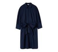 Oltre - Vestito in popeline con fusciacca - - Dresses - Donna - Blu - XL