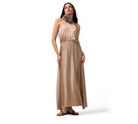 Oltre: Vestito Lungo in Raso con Spilla a Fiore Beige. 40 Stagione Primavera Estate 2025.