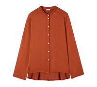 Oltre - Viscose Satin Blouse - -Blouses & Shirts -Donna -Arancione -4XL