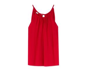 Oltre - Viscose Satin Halter Top - - Tops - Donna - Rosso - L