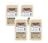 Oltresole - Riso Arborio Artigianale Italiano - riso a chicco grosso e ricco di amido, adatto per minestre, risotti e insalate di riso, confezione da 4 pacchi da 500 g sottovuoto