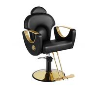 Oltrona da Parrucchiere con Schienale Reclinabile 90°-145°, Sedia da Barbiere Girevole a 360° e Altezza Regolabile, Poltrona da Parrucchiere Idraulica per Barbieri e Salone di Bellezza,Nero